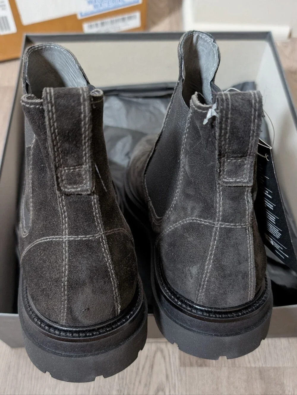 New Box Nero Giardini Men's Dark Grey Suede Boot Italy Size 44 US‎ 10.5
